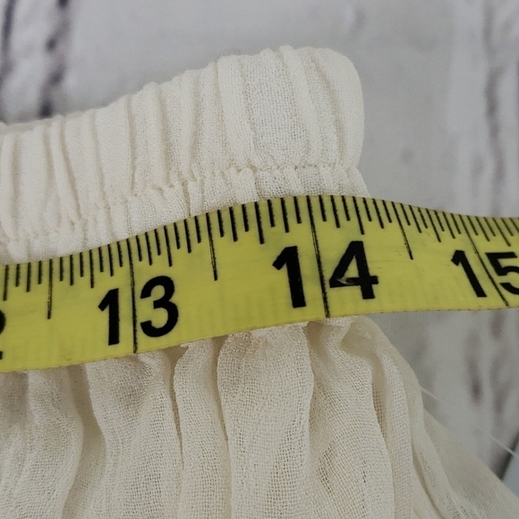 Amanda Smith Flowy Semi Sheer Crinkly Rayon Flowy Pants Ivory L With Tags - Picture 9 of 16